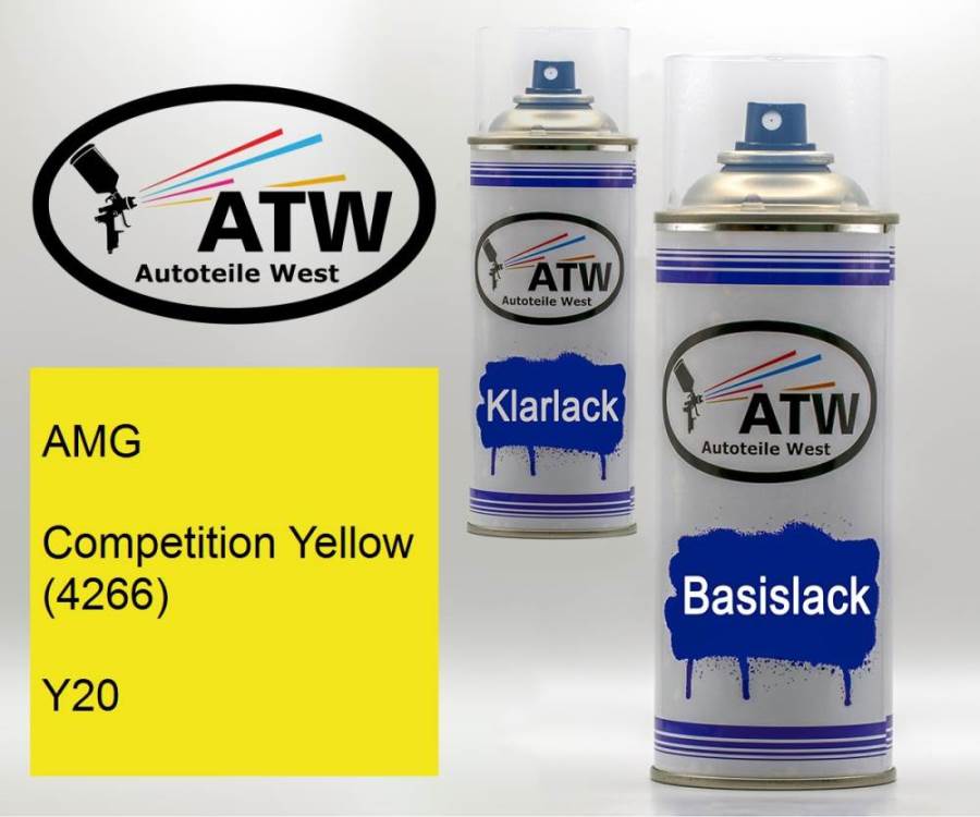 AMG, Competition Yellow (4266), Y20: 400ml Sprühdose + 400ml Klarlack - Set, von ATW Autoteile West.